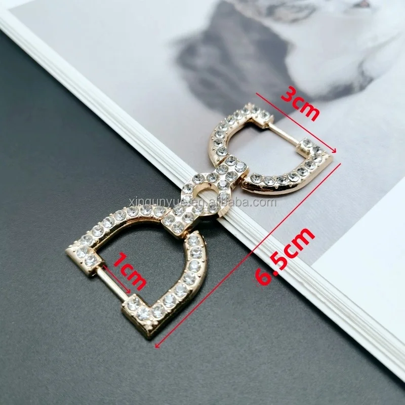 Diamond Shaped Metal Decorative Chain for Shoes and Bags Non-Removable Shoe Hooks Accessories