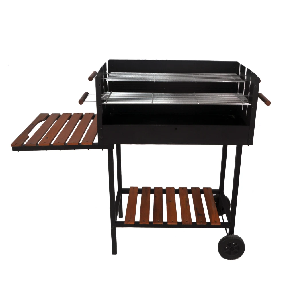 SEJR Charcoal Barbecue Cart High-quality BBQ Grill with Wind Protection And 2 Wheels Flat Table BBQ Grills