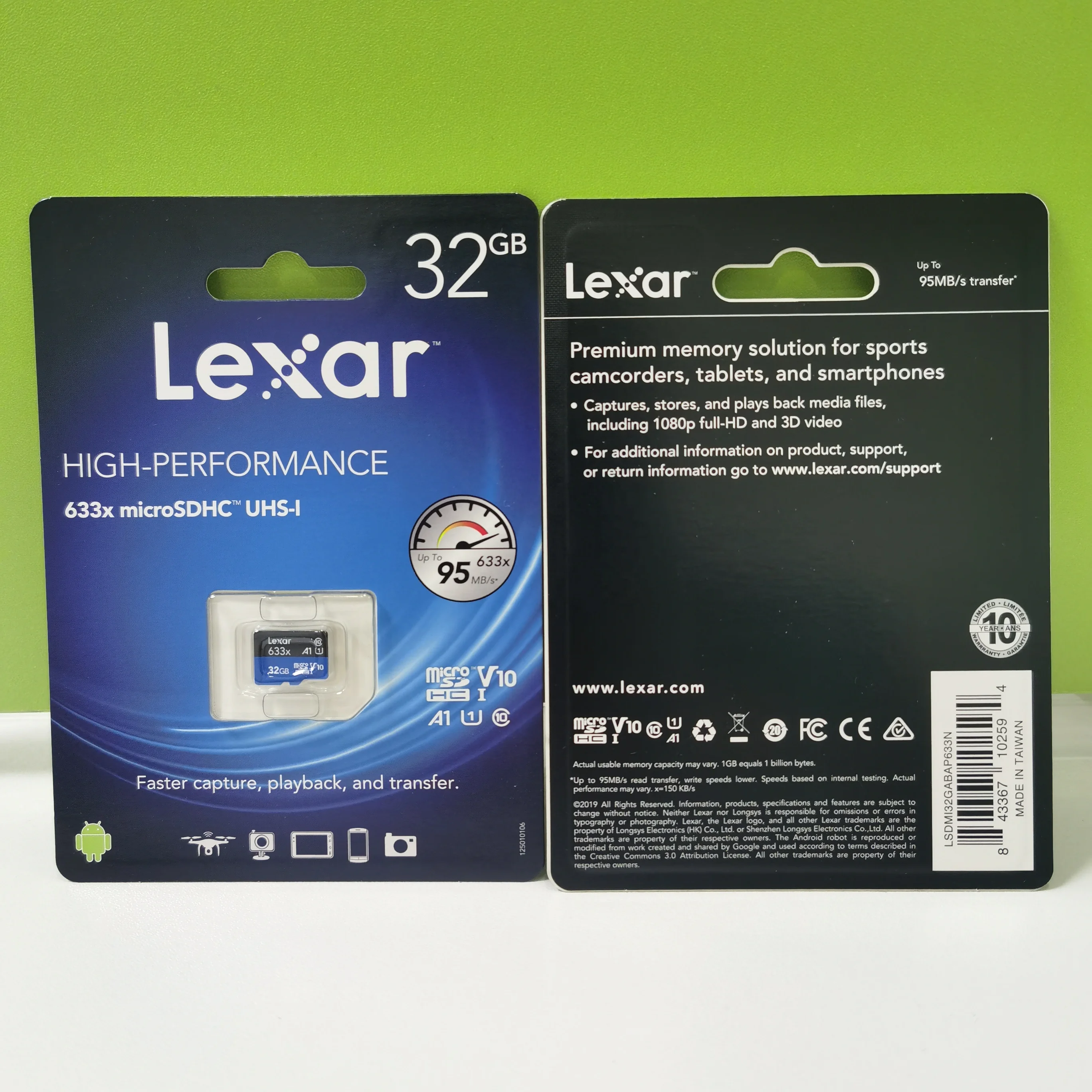 Горячая Распродажа карта памяти Lexar 633X 32 Гб 128 ГБ 256 512 64 Micro SD до 95 м/с C10 U3 U1 для