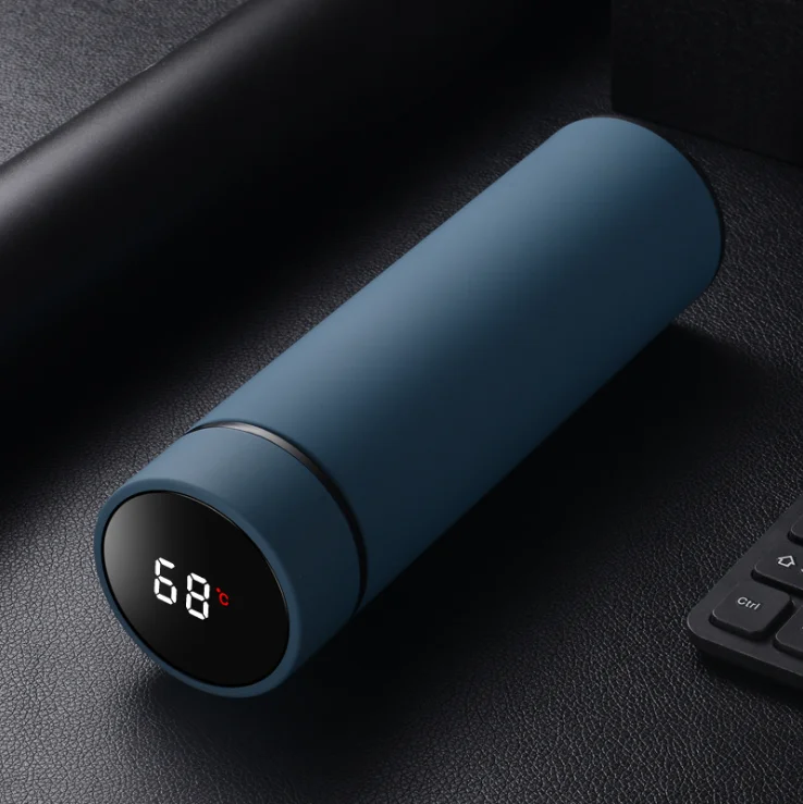 Matte color smart water bottle insulated temperature display vacuum insulated stainless steel water bottle