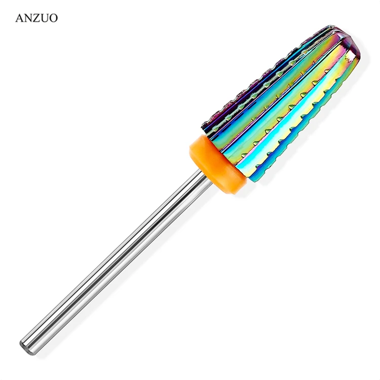 7 Sizes Left Right Hand Tapered Tungsten steel Electric Machine Cutter polishing Tools Rainbow Nail Drills Carbide Drill Bits