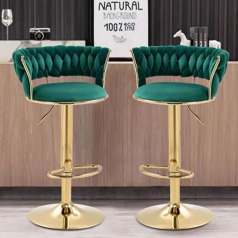 Bar Chair Home Tall Nordic Metal Luxury Gold Swivel Kitchen Velvet High Modern Cheap Stools Chair Bar Furniture For Bar Table