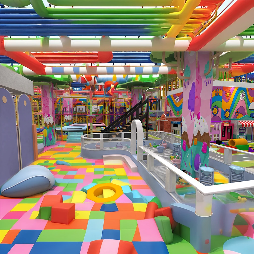 Commercial Indoor Soft Play Set for Kids Theme Park Playground Equipment Plastic Wood Maze for  Shopping Mall park equipment