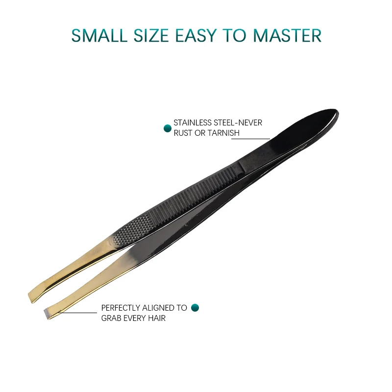 High Quality non-slip stainless steel  straight  eyelash tweezers black lash tweezers custom long lash tweezers non fiber tip