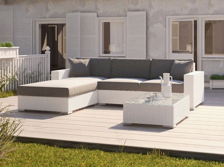 Летнее время 2021 поли ротанга садовый патио мебель набор Водонепроницаемый гостиной секционный диван u-образный диван