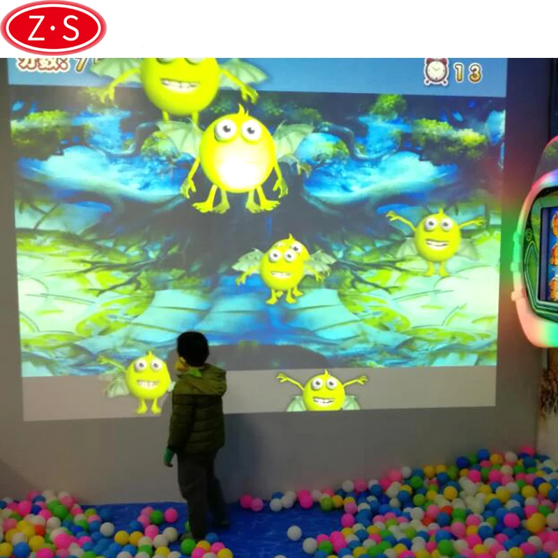 
China kids playground interactive 3D wall system interaztive smash ball game for sale 