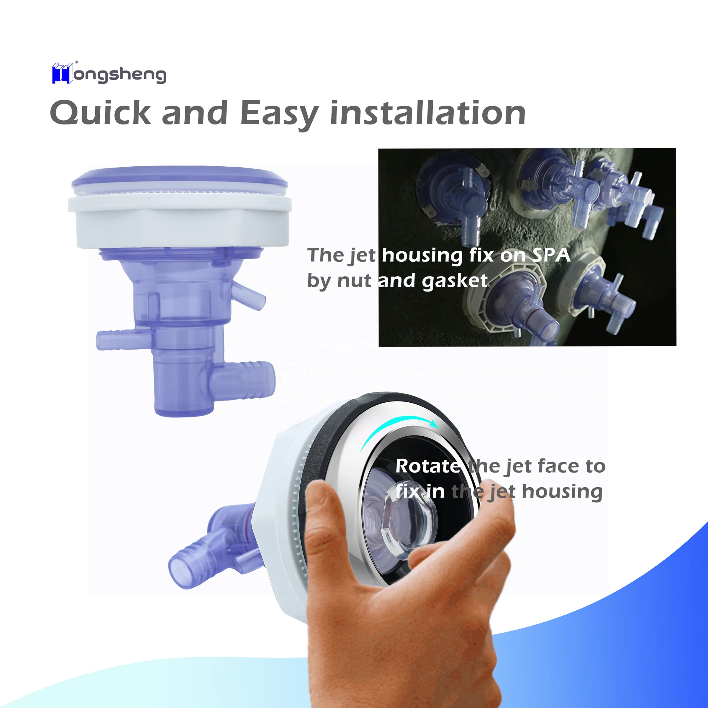 HT-B266-2  Anti UV Material Jets for Outdoor Family Hot Tubs  5 Inch Directional Spa Jets