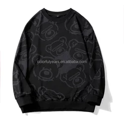 Heavyweight Plain No String Wholesale Mans Crewneck Sweater Sweatshirt Patchwork Teddy Bear Full Print Anime Hoodies