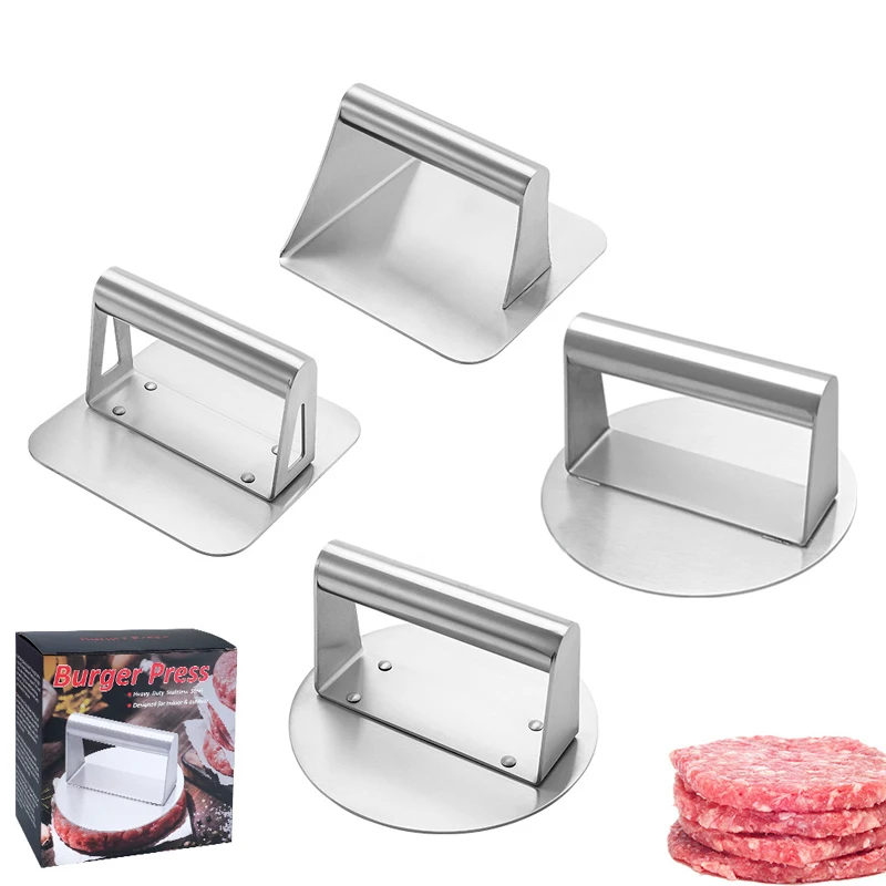 2023 Stainless Steel Meat Press Meat Patty Press Mould Burger Steak Press Teppanyaki Tool