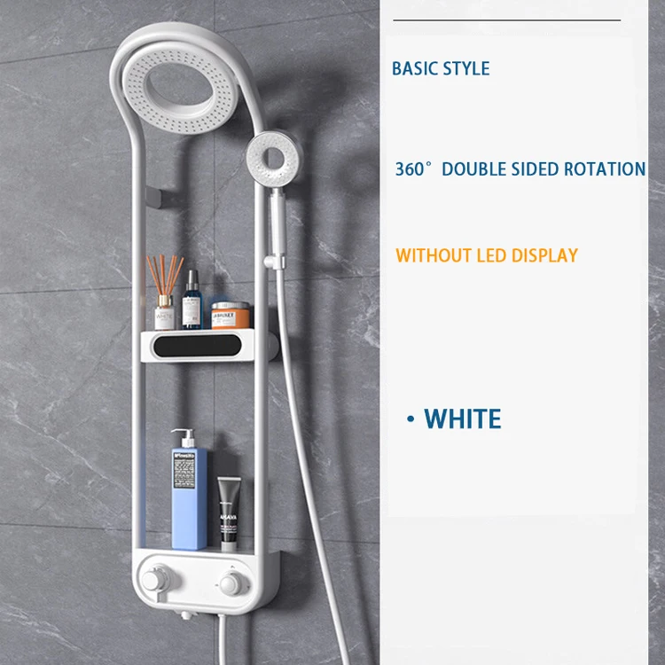 Rotary Top Spray Hot Cold Water Wall-mounted Mixer Shower Faucet 3 in 1 Room Bathroom Showers Set With Water Fall