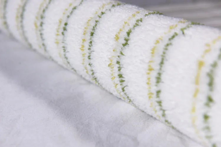 White Yellow and green double stripe Roller brush Fabric Fine D polyester superfine fiber paint brush cloth