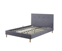 Modern Home Furniture Bedroom Full Size  fabric double Bed Frame with Fabric Headboard