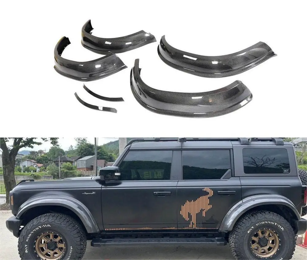 High quality bronco Carbon Fiber Car Wheel Arch Flares Trims for Ford Bronco 2021-2022