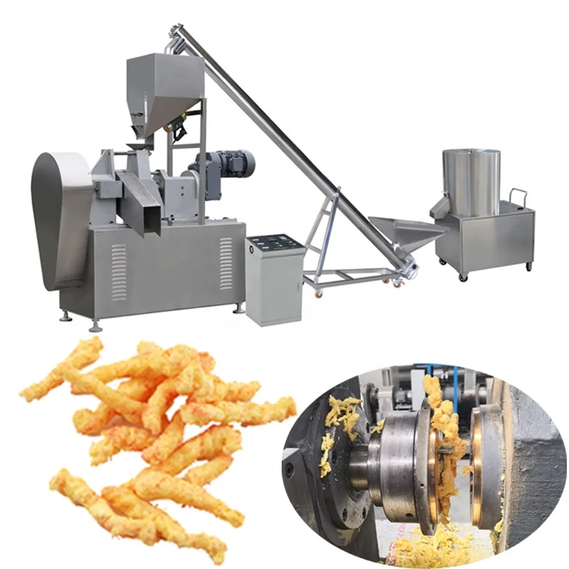 Automatic kurkure nik nak snacks production extruder machine line nik naks making machine plant equipment