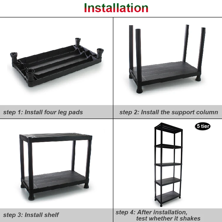 
black big size 5 shelves large items storage rack 