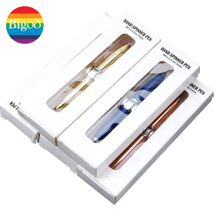 Smart metal multi-function finger spinner led pen fidget spinner pen with led light for promotional or gift