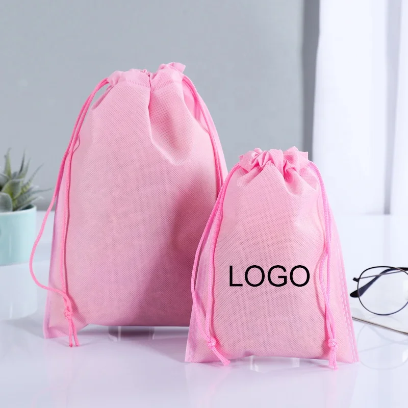 wholesale Fashion Waterproof Women Men Large Drawstring Shoe Pouch PP non woven Dust Travel Shoe Bags