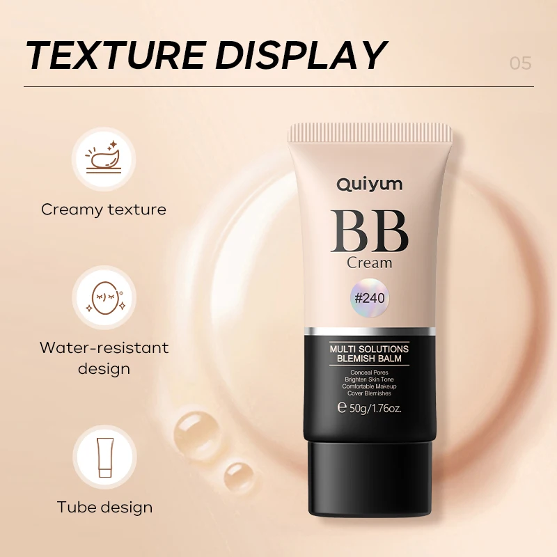 High Quality Natural Brightening BB Cream Foundation Liquid Full Coerage Lasting Moisturizing pearl whitening bb cream