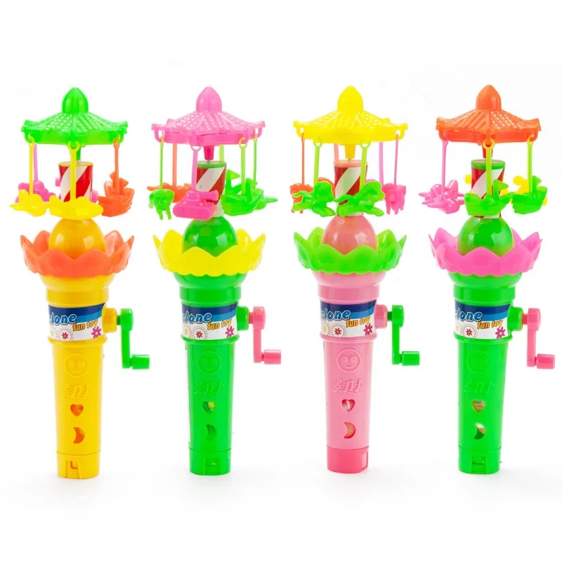 high quality plastic carousel toy sweetcube candy toys rotating ring candy toys sweet
