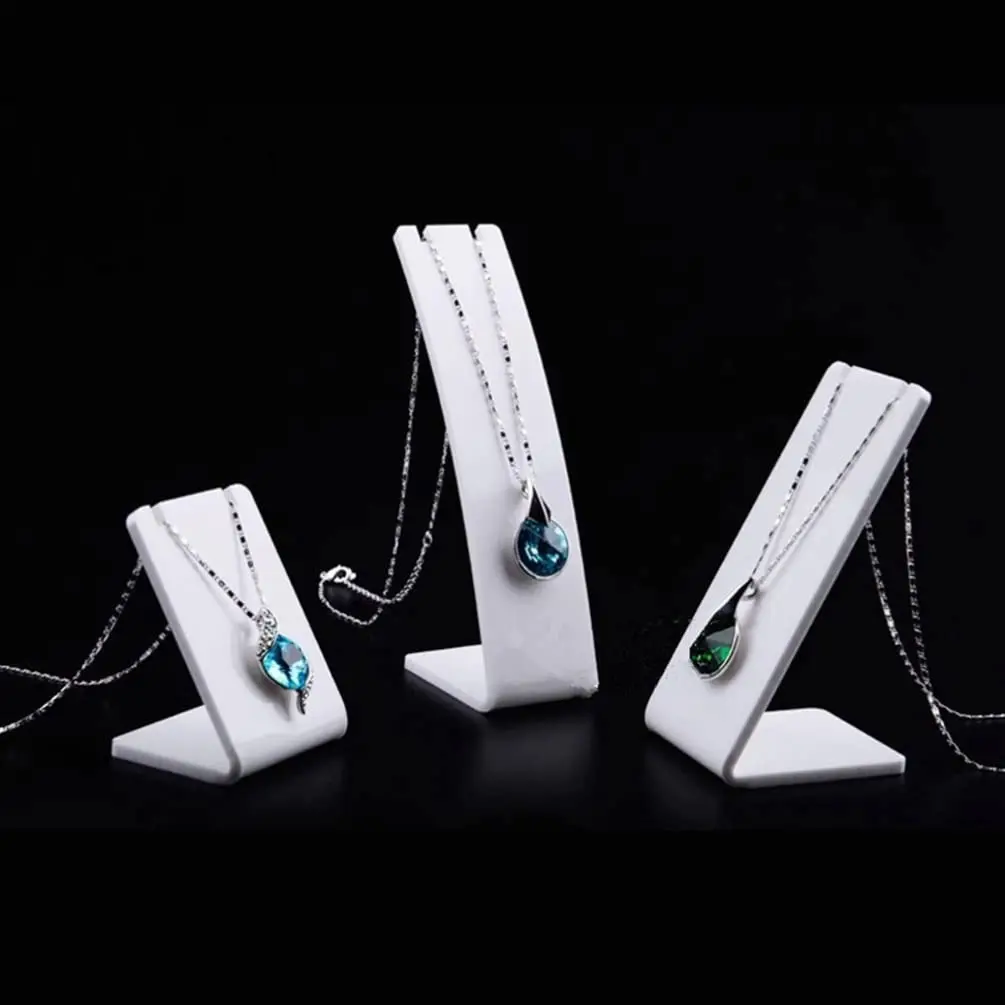 Acrylic Necklace Earring Stand L Shape Necklace Display Holder Mini Plexiglass Jewelry Holder