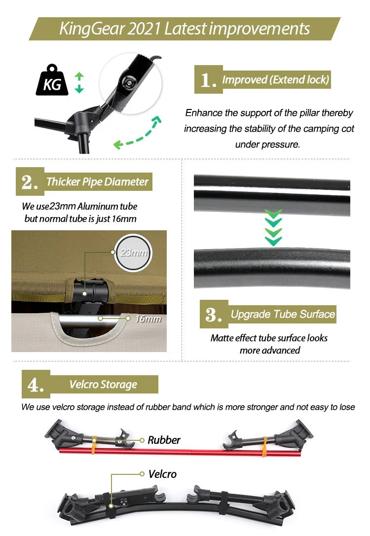 Camp Cot Bed Folding Adjustable Height Travel Cot Folding Bed Outdoor Camp Bed Folding Portable Cot