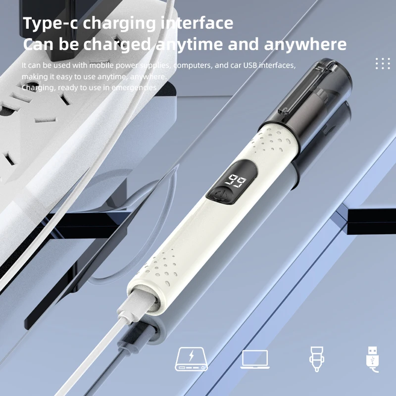 Mini Electric Nose Ear Hair Trimmer Rechargeable Razor Beard Hair Nose Trimmer LED Display Hair Removal Shaver