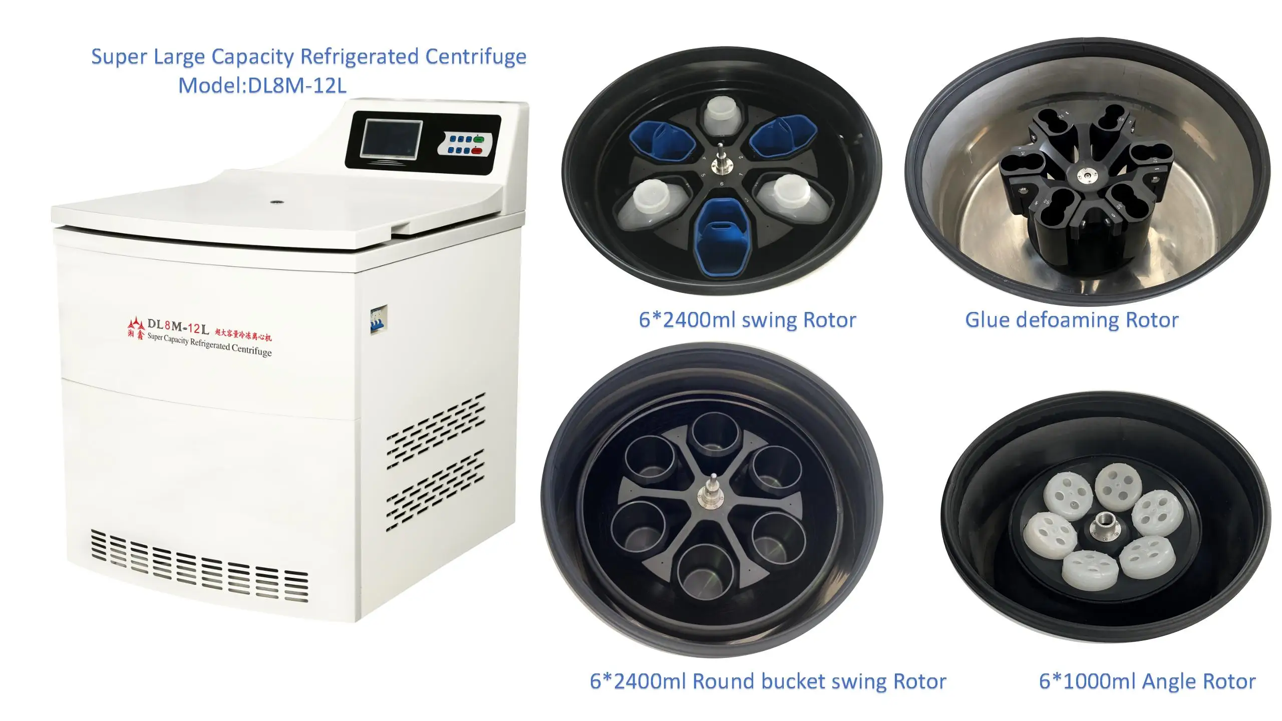 floor type blood bag OEM Utra high-capacity centrifuge with swing bucket rotor DL8M-12L