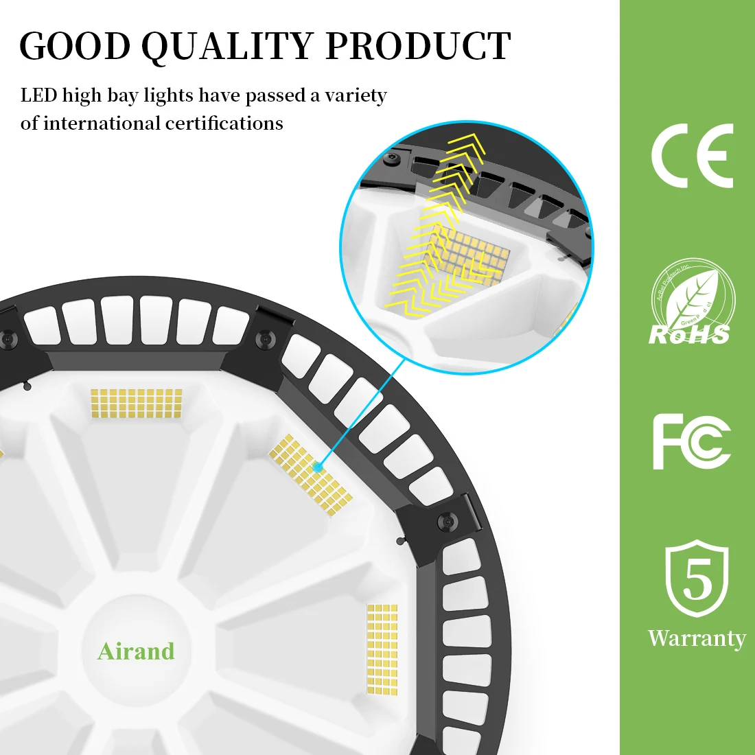 Brand New Industrial Lighting Reflector High Bay Light Professional Led Ufo Highbay 200W For Exhibition Warehouse