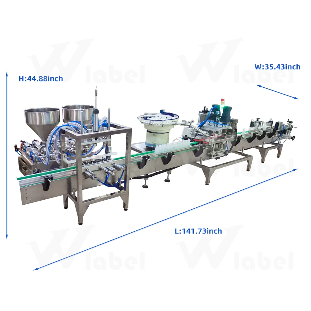automatic Desktop glass plastic round bottle filling capping and labeling production line for motor oil