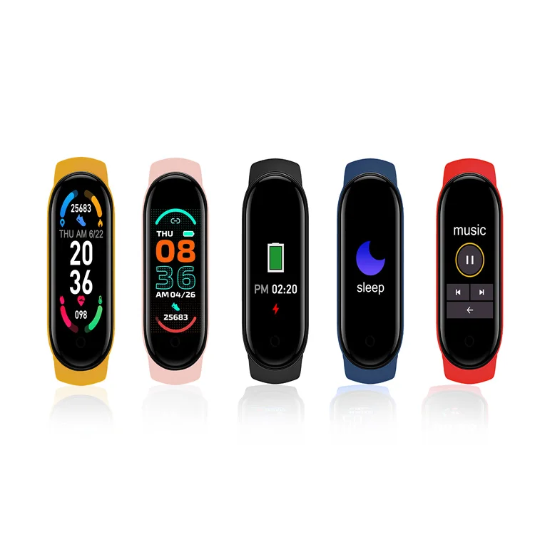 Hot Sale Mi Band 6 Fitness Tracker M6 Smart Wearable Devices Smart Watch M5 Wholesale 0.96 Inch Ip6