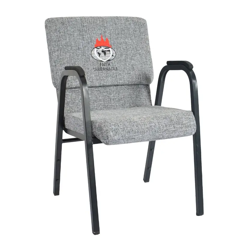Metal Frame Interlocking Padded Church Chair Stack Chair For Church