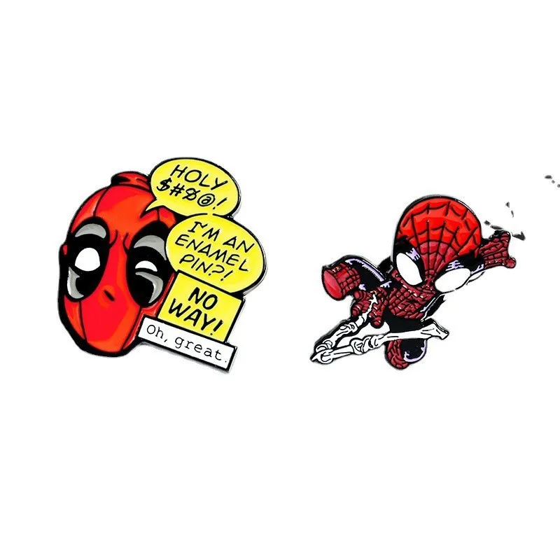 European American film television peripheral Spider Man series fun and versatile bags clothing metal badges hat pins for caps