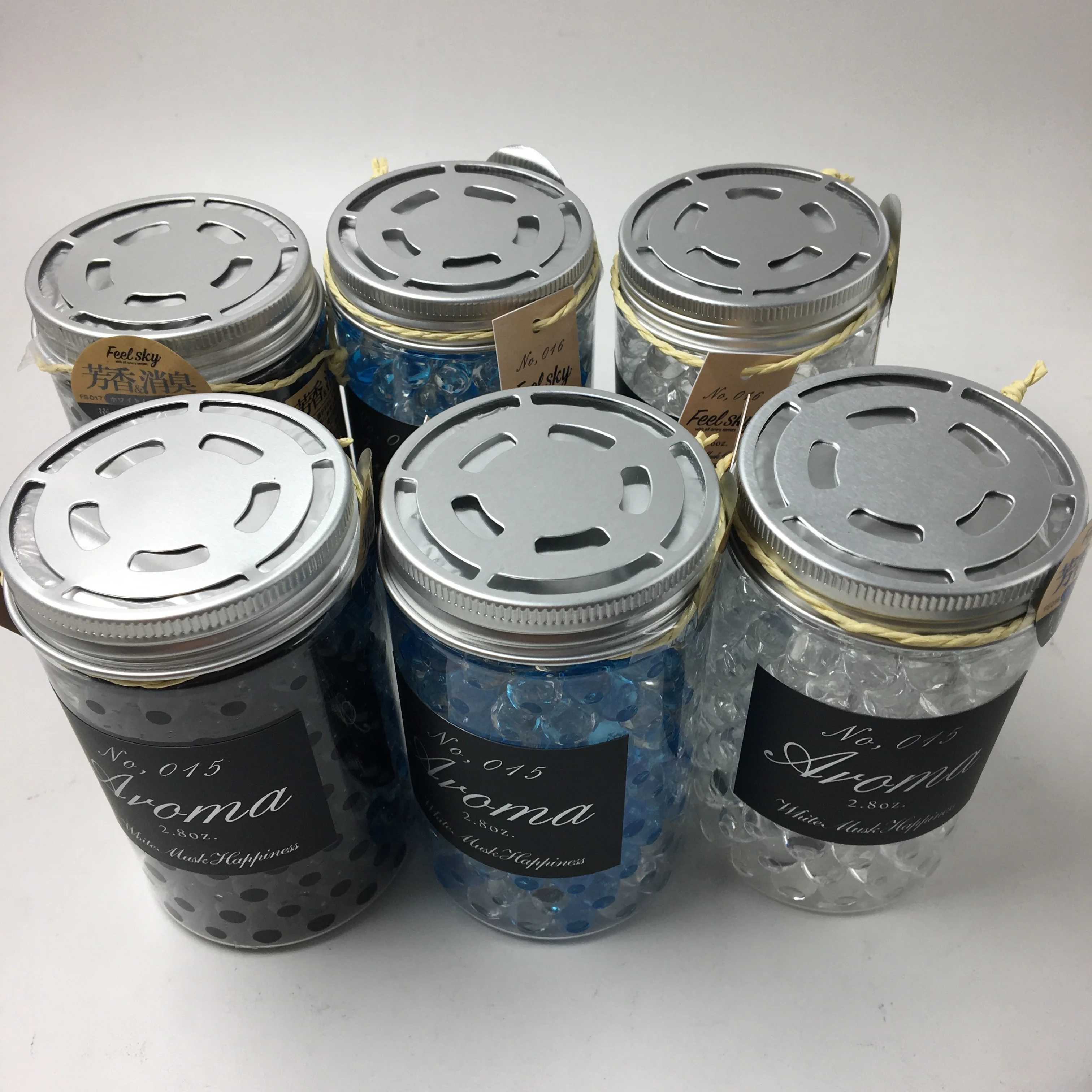 Factory supply colorful crystal beads liquid aromatherapy household air freshener car fragrance diffuse 160 ML plastic bottle