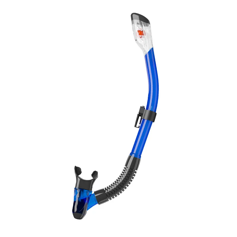 China Best Selling Scuba Diving Snorkel Full Dry Top Silicone Hose and Mouth Piece Snorkel for Adults