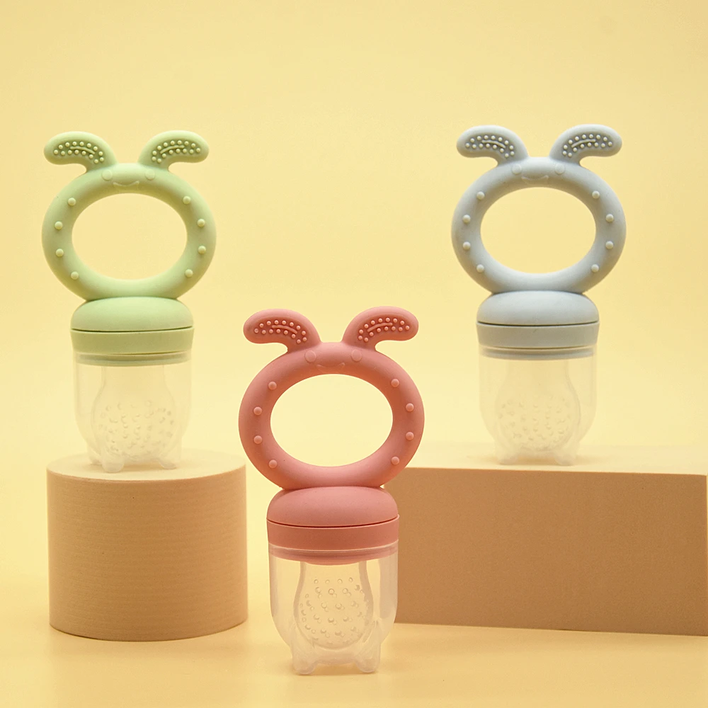 Hot BPA Free 0-12 Months Infant Never Drop Soothing Teether Baby Fruit Food Feeder Pacifier Silicone Fresh Food Feeder Teether