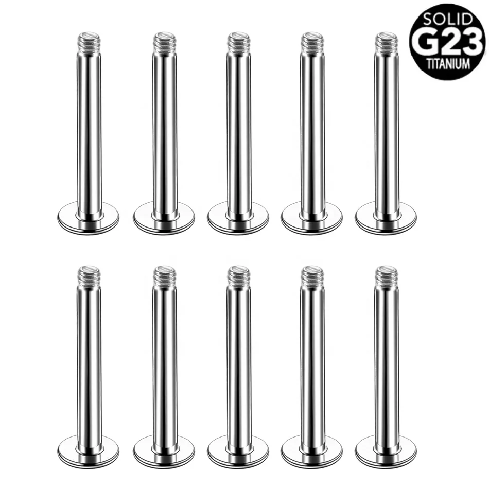 G23 Titanium Labret Bar Parts Internal Thread /extra thread  Lip Piercing Post Shaft  Replacement Accessory Wholesale