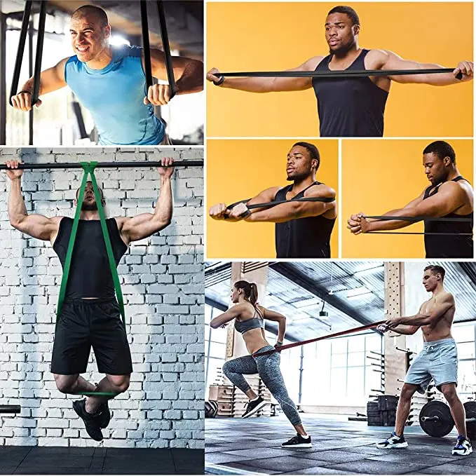  Custom Printed Logo 100% Natural Latex Pull Up Assist Power Resistance Bands Exercise