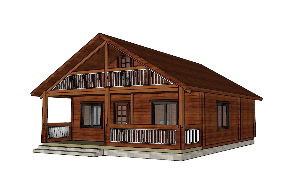 Low cost 2 bedrooms pine wood prefabricated houses