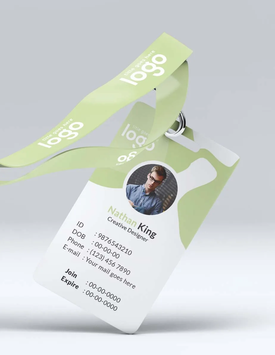 5PCS Work card PVC card printing customized  Free design 0.76mm waterproof Color printing  round corners Employee ID card