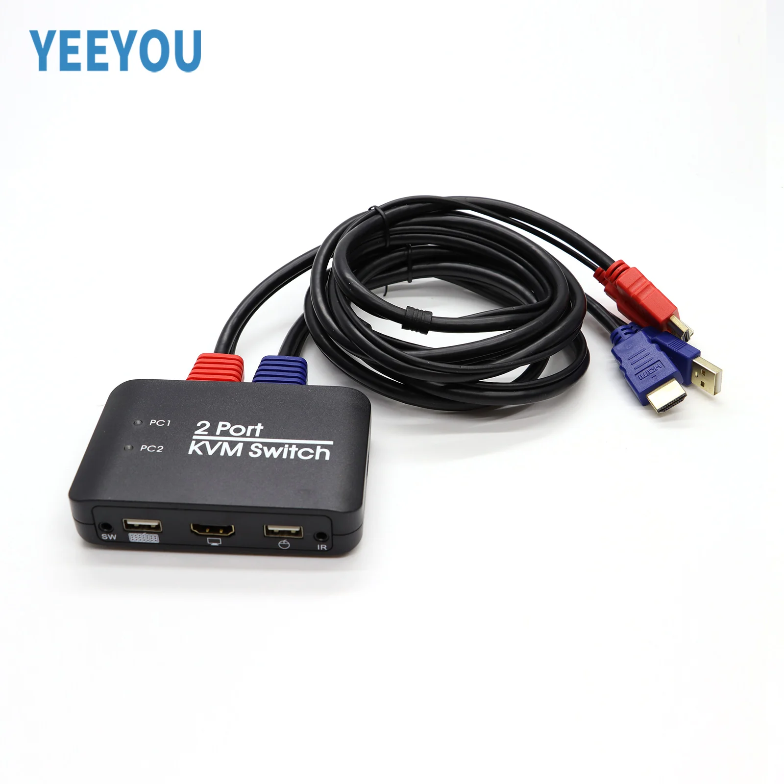 4k Kvm Switch HDMl 2.0 2 Ports Usb Keyboard Video Mouse Auto Switch For Tv/Pc Projector Monitor Game Consoles