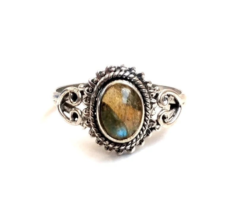 Оптовая торговля Серебро 925 для женщин и девочек кольцо с натуральным камнем Лабрадорит кольца оптовая продажа индийских серебряное