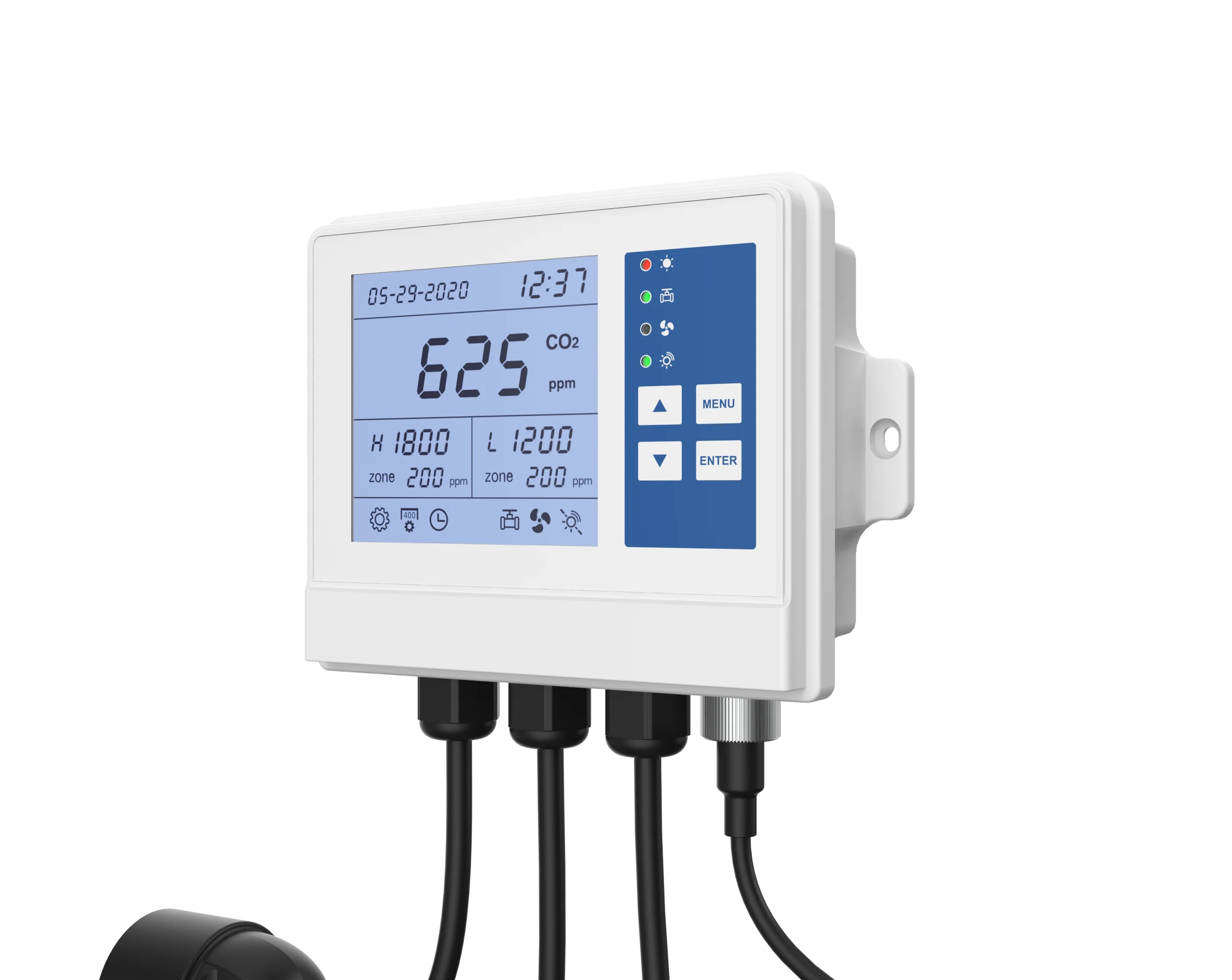 CO2 Controller Carbon Dioxide Controller CO2 Meter Monitor NDIR CO2 Sensor for Green House, Grow Rooms