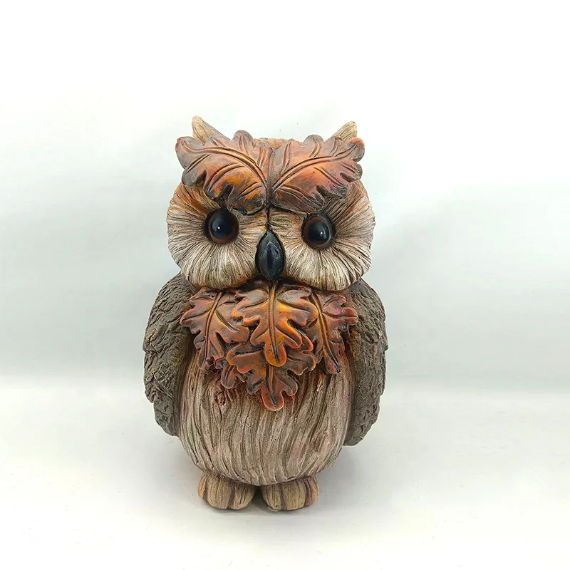 Custom Resin Lift Size Owl Statue For Garden Decoration To Scare Birds Squirrels