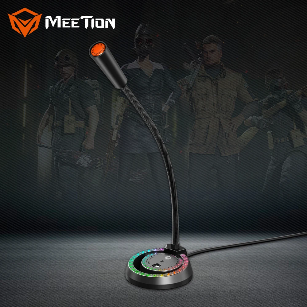 Настольная подставка для микрофона MeeTion MC14, настольная подставка для игрового стола, настольная подставка для микрофона, RGB, распродажа