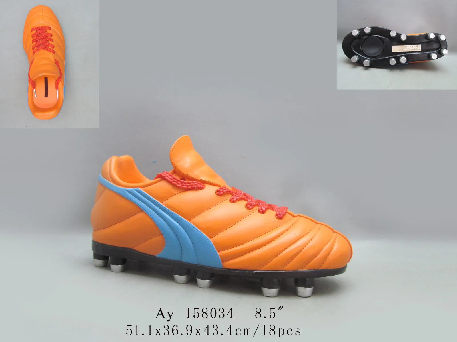 New Trend Resin Football Sports Coin Bank Soccer Shoe Shape Custom Piggy Bank