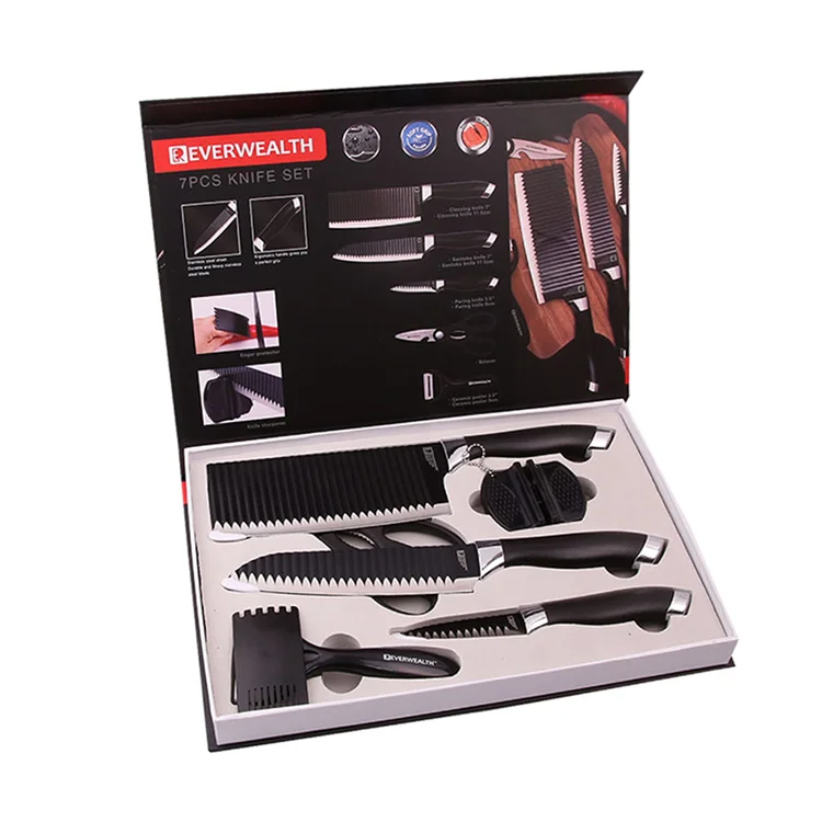 Professional Manufacturer Gift Packing Cooking Knives Stainless Steel Chef Kitchen Knife Set With Scissors Peeler