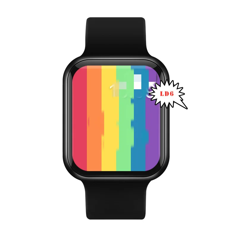 2021 New 1.72inch LD6 Smart Watch BT Calling Full Screen Series 6 Body Temperature Heart Rate Pressure Waterproof