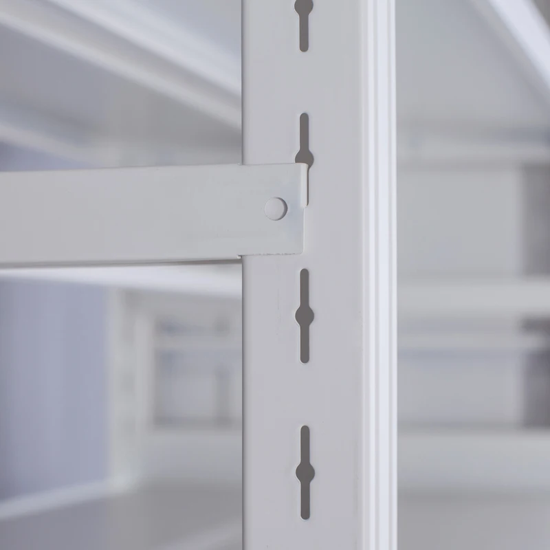 Библиотеки двухсторонние металлические книжные полки с MDF