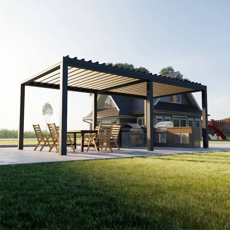 Foshan Isun waterproof Chinese style pavilion wooden pavilion aluminum pavilion