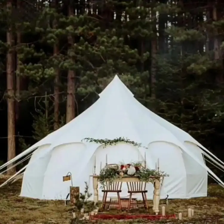 Factory Direct High Quality Outdoor Camping Tent Oxford Flame Retardant Water Drop Lotus Tent